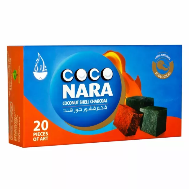 20 Cubes Coco Nara Flat Cube Coconut Shell Charcoal Hookah Incense Carbon