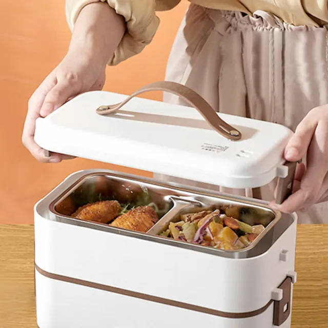Calentador de alimentos caja de almuerzo contenedor portátil calefacción eléctrica vapor Bento 0,8 L