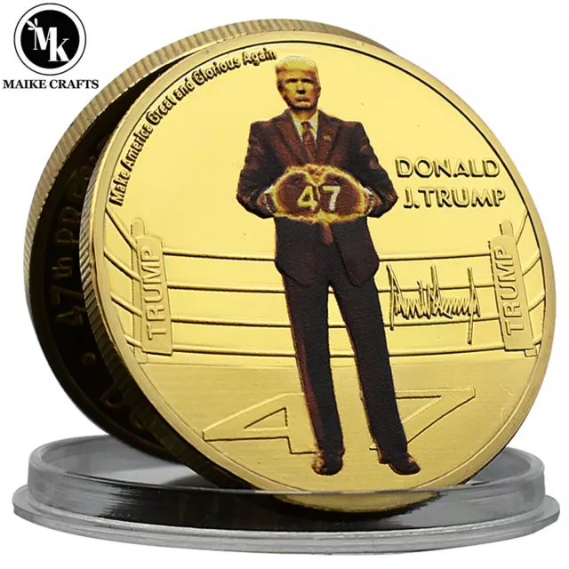 2024 Donald Trump 47° Presidente degli Stati Uniti Make America Great Against Challenge Moneta