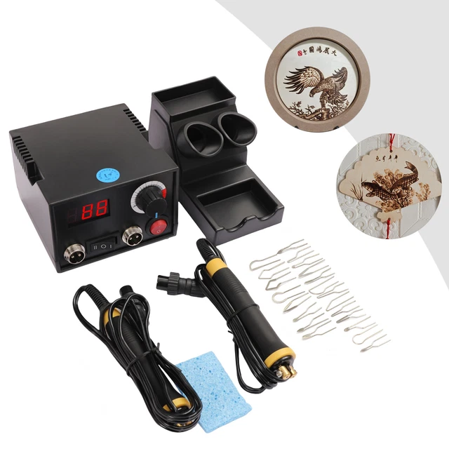Kit de fuego de leña temperatura ajustable máquina de pirografía quemador digital de leña