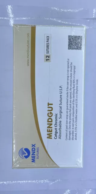 Mendgut Catgut Chromic Suture Ms 4241 Usp 2-0 (3.5 Metric) 76 Cm 12 Pcs