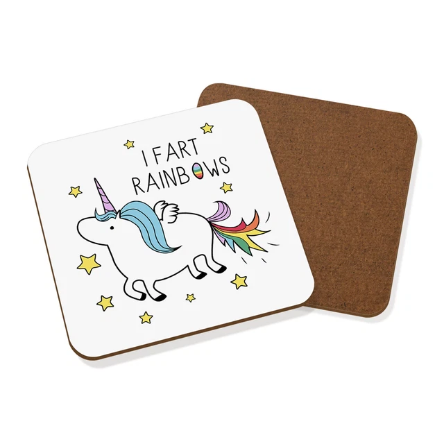 MUG LATTE 12OZ LLAMA-CORN DRÔLE - Design Arc-en-Ciel Et Crotte De Licorne - Céramique Blanche - Cadeau Humoristique - Marque Gift Base