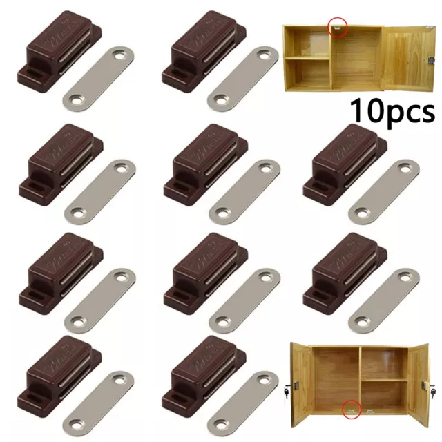 10 X Magnetische Tür Fänge Küchenschrank Kleiderschrank Schrank Riegel Fang 3