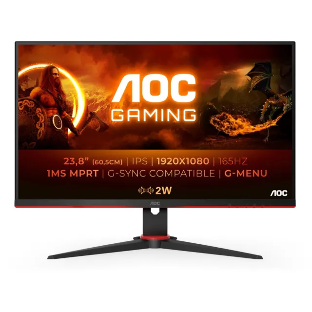 AOC 24G2SPU 60,5cm (23,8“) FHD IPS Gaming Monitor 16:9 HDMI/DP/VGA/USB 165Hz 1ms