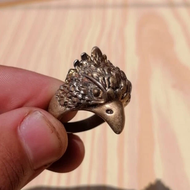 Extremely Ancient Old Viking Bronze Eagle Ring Very Rare Artifact Authentic