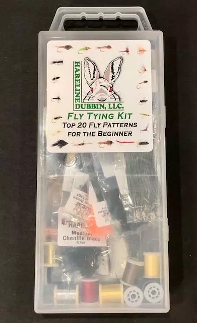 HARELINE DUBBIN BEGINNER FLY TYING KIT. PREMIUM MATERIALS. w/ INSTRUCTION BOOK 2