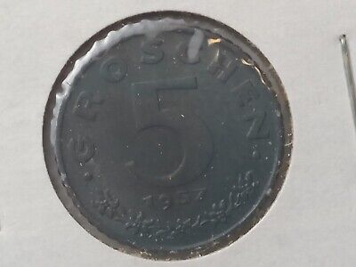 1957 Austria 5 Groschen Coin Uncirculated