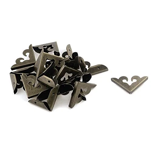 20Pcs Metal Box Corner Protector Edge Safety Cover Guard Antique 1.06" x 1.06"