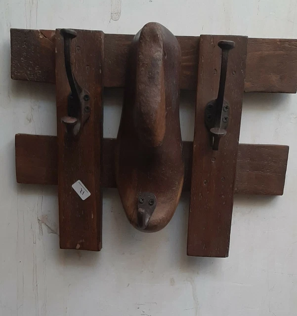 Antique old wooden coat hangers brown color wall hanging shoe hooks home decor