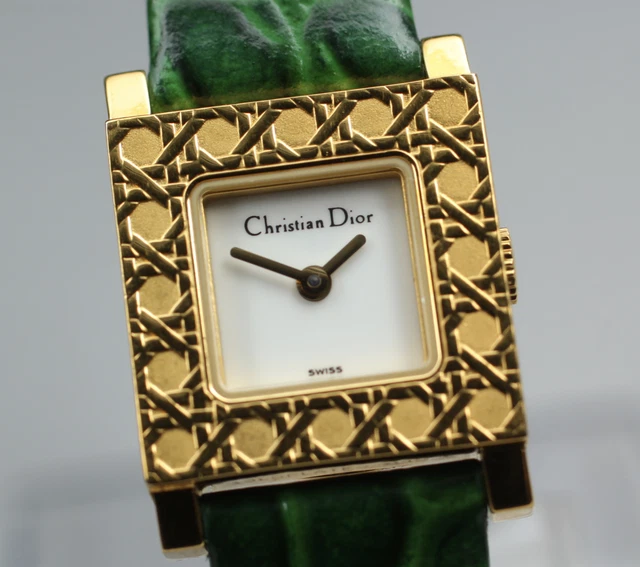 EXC+5] CHRISTIAN DIOR D60-159 La Parisienne oro verde reloj de