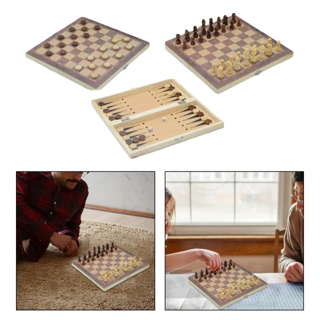 Jeu d'échecs 3 en 1, plateau pliant, jeux de société éducatifs, échecs pour