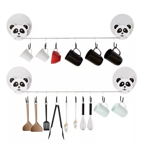 2 Piece Cat Head Wall Mount S-Hook Set，Space-Saving Wall Mounted Pot Pan Rack...