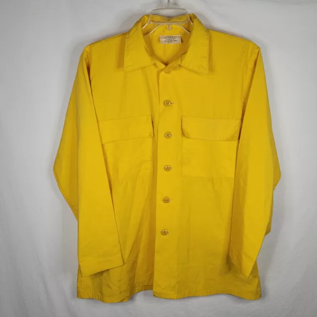 Vintage USDAFS Aramid Fire Resistant Mens XL Firefighter Yellow Shirt 1970s ARI