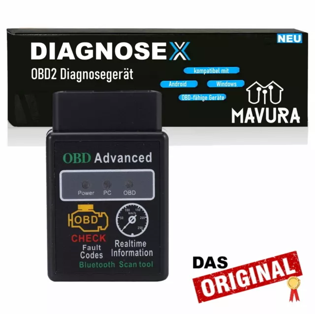 DIAGNOSEX OBD2 Diagnosegerät Bluetooth Autoscan KFZ Auto Android Handy PC