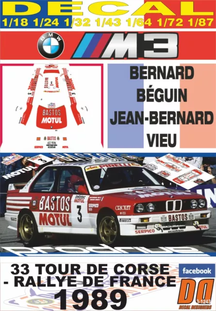 DECAL BMW M3 E30 B.BEGUIN TOUR DE CORSE 1989 5th (02)