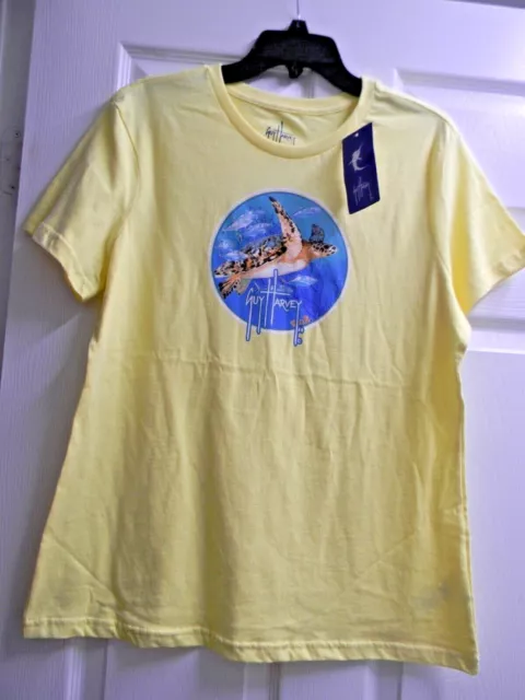 Guy Harvey Wmn's , Large,   Sunshine, Turtle Graphic, Short Sleeve T-Shirt  NWT