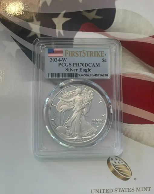 2024-W Proof $1 American Silver Eagle PCGS PR70DCAM FS Flag Label