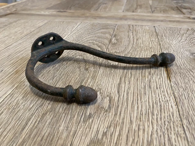 Victorian Iron Coat Hooks Hat Hangers Old Vintage Antique Acorn Ends