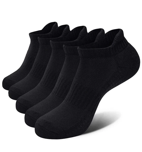 Chaussettes de course pour hommes, 5 paires de chaussettes de sport avec rembourrage rembourré taille 6-11