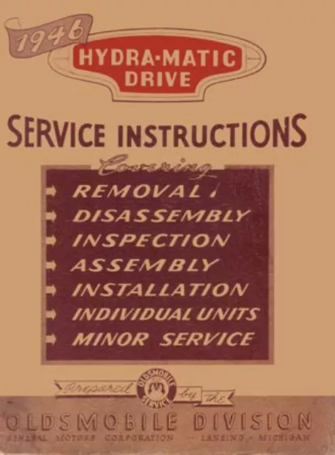 1946 Oldsmobile Hydra-Matic Transmission Shop Service Repair Manual Guide Book