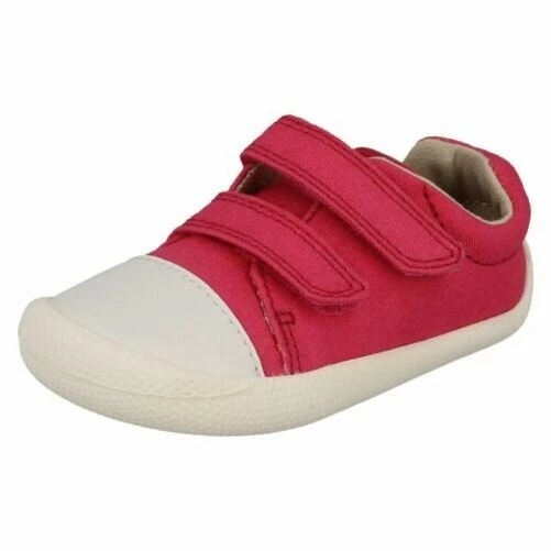 Bambini Bambine Clarks Gancio & Ciclo Lavabili Tela Scarpe Piccolo Tesoro