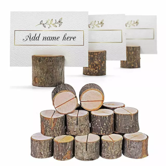 100 Pack Wooden Table Name Place Card Holder Rustic Wedding Party Table Decor