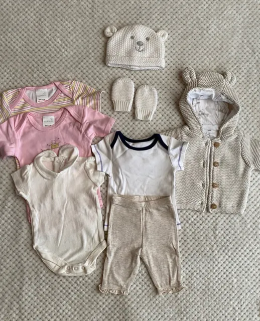 New Girl clothes bundle 0-3 months Newborn M&S Mothercare George TU Toothless