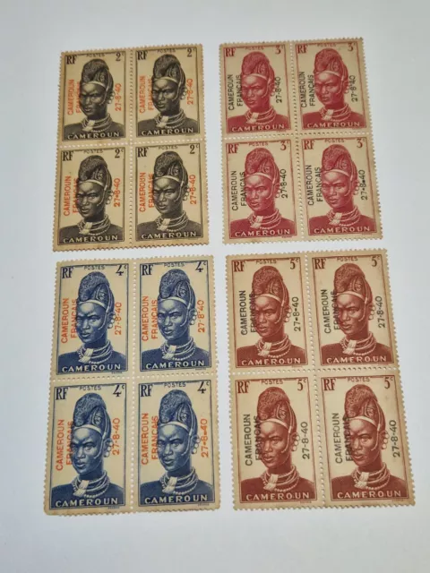 Blocs timbres CAMEROUN RF "Femme de Lamido" surcharge CAMEROUN FRANCAIS 27.8.40