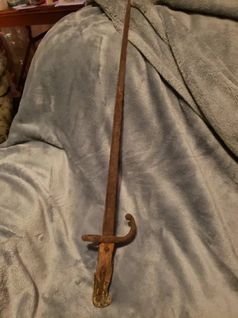 French Model 1874 Gras Bayonet Looks Like A Dug Relic From Metal Detecting!