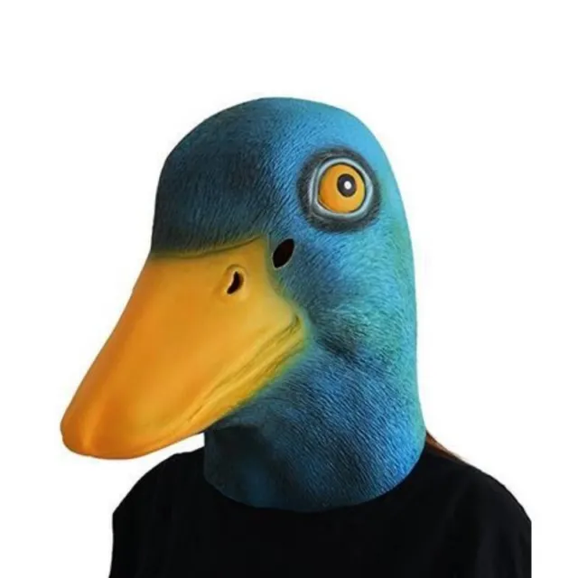 Yellow, blue, white latex animal, little yellow duck mask, headgear, fake face