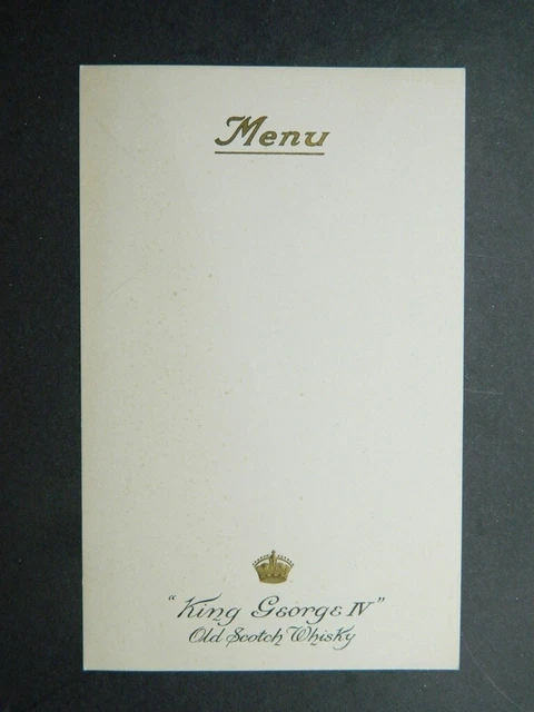 ancien menu vierge publicité King George IV Old Scotch Whisky