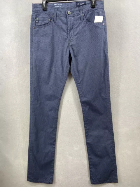 NWT AG Pants Mens Sz 29x34 Everett Slim Straight Blue Sueded Sateen Italian