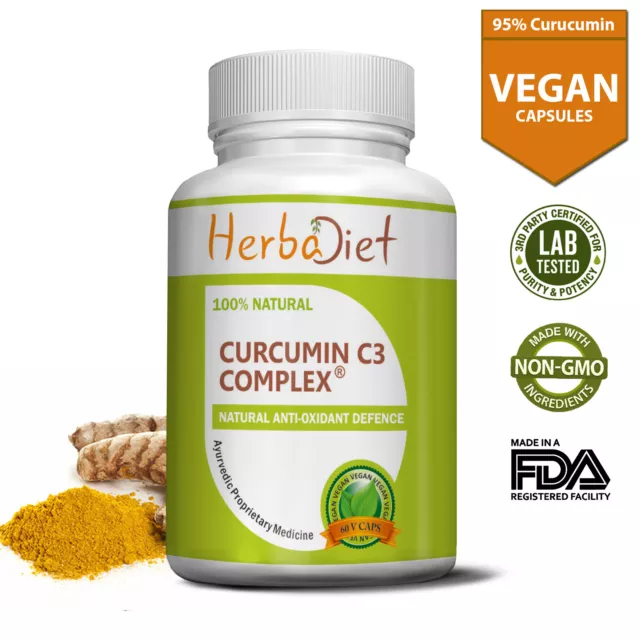 Turmeric Curcumin C3 Complex Clinically Evaluated PURE 95% Curcuminoids Capsules