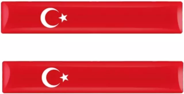 2x 3D Gel Aufkleber Turkisch Fahne Flagge Sticker Emblem Turkey Flag Turkiya