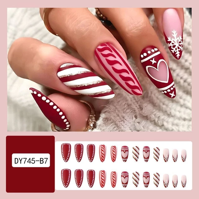 Pointed Head False Nail Full Cover Press on Nails Fashion Nail Tips  Women