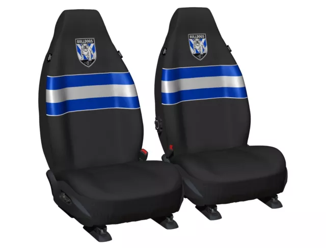 84002 Canterbury Bulldogs Nrl Logo Set Of 2 Front Car Seat Covers Size 60