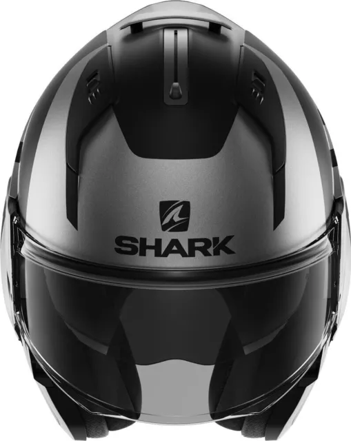 Shark Evo ES Kedje Matt KAK Black Grey Modular Flip Front Motorcycle Helmet