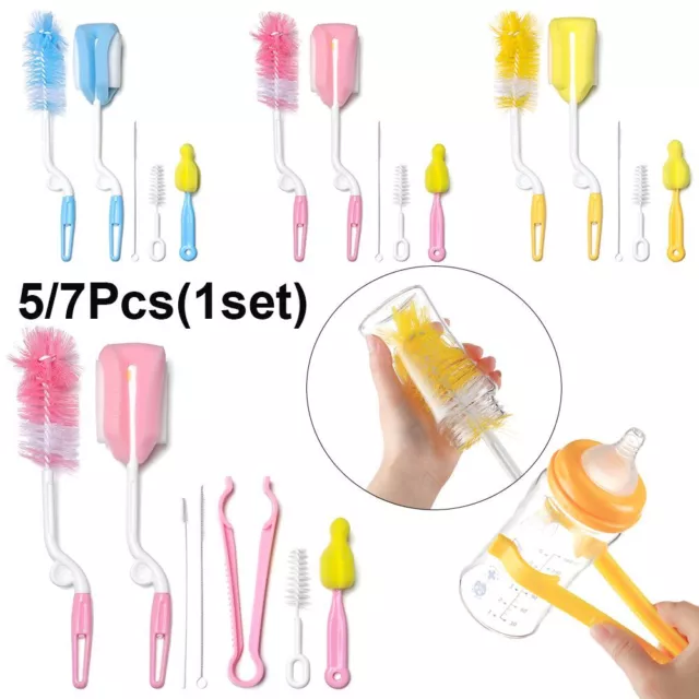 Bottle Brush Set Cup Clean Tool Pacifier Sponge Cleaner Baby Nipple Brush Kit