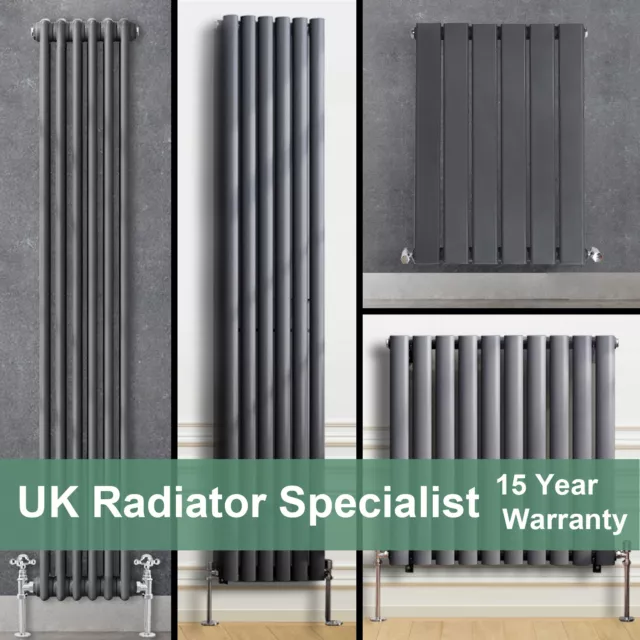 Anthracite Designer Radiator Flat Panel Oval Column Cast Iron Style Rads