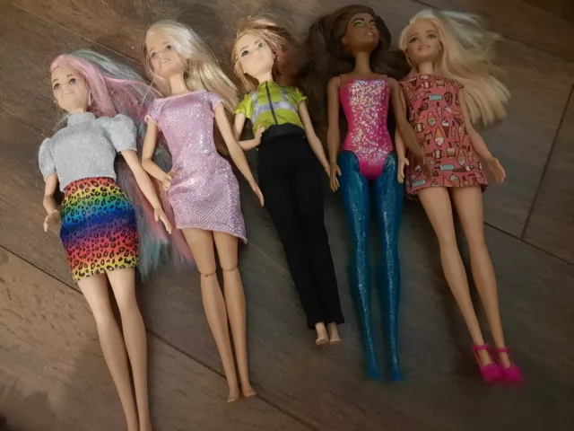 Joblot Bundle Of 5 Mattel Barbie Dolls Christmas Stocking Filler