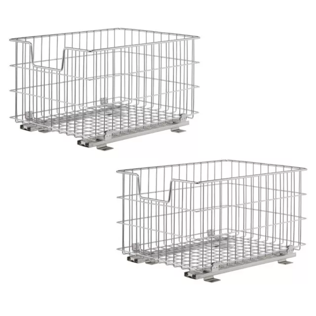 2 PK Trinity TBFZ-22072 Cabinet  Wire Basket Pull Out  Slide 13WX17.75 D x10.75H