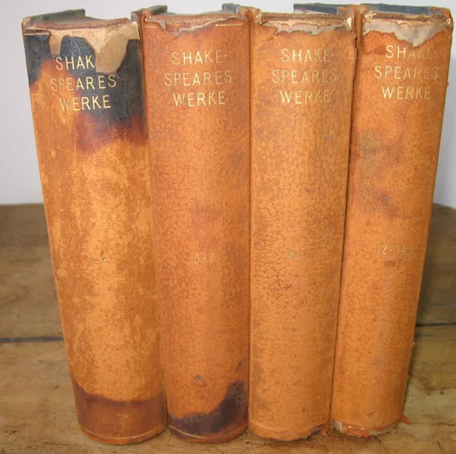 SHAKESPEARES WERKE in German 4 volumes, complete vintage set