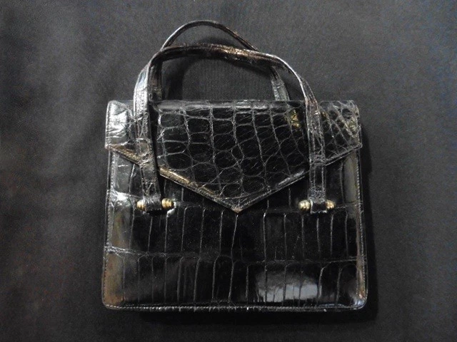 Sac en daim et croco noir - Chez Sarah