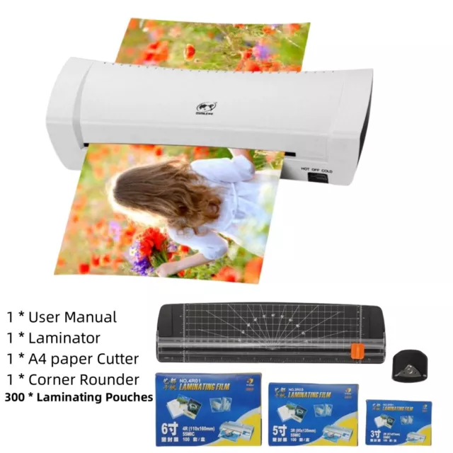 A5 A4 Laminator Machine with 100 Laminating Pouches for Office Home School Use