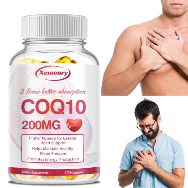 CoQ10 Capsules - Heart and Cardiovascular Health, Increase Energy and Endurance
