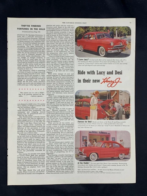 Magazine Ad* - 1952 - Henry J - Kaiser-Frazer - Lucille Ball & Desi Arnaz