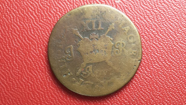 1/2 Crown 1690 - Iacobus II = James II - Jeton Gunmoney Civil War - Irlande