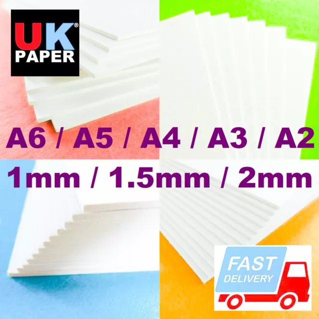 1mm 2mm BACKING BOARD CRAFT CARDS THICK PAPER OFF WHITE GREYBOARD A6 A5 A4 A3 A2