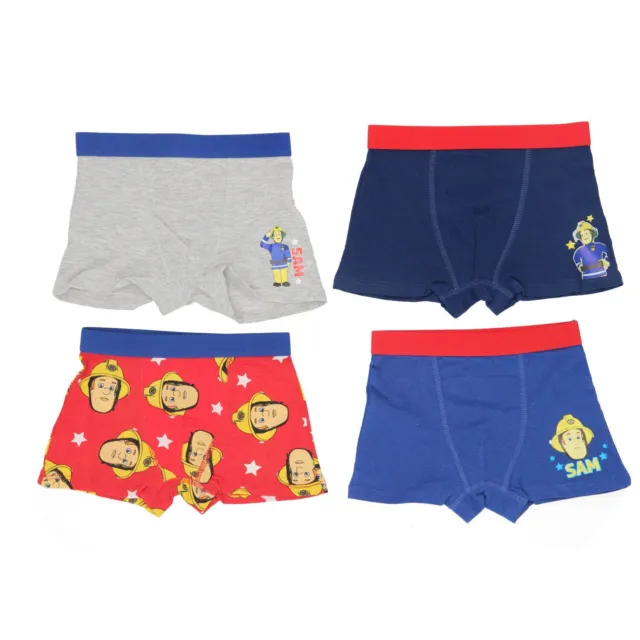 4er Set Feuerwehrmann Sam Kinder Boxershorts Unterhose Shorts Jungen Slip