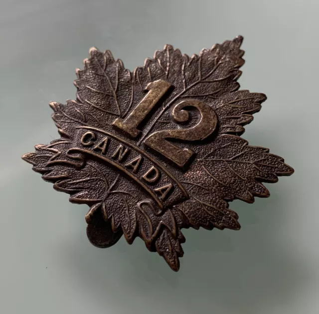 WW1, CEF 12th Canadian Overseas Battalion Cap Badge